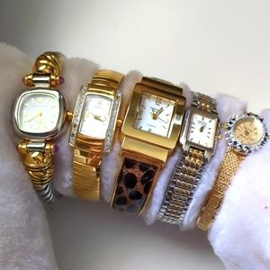 Lot of 5 Vintage Gold Tone Watches